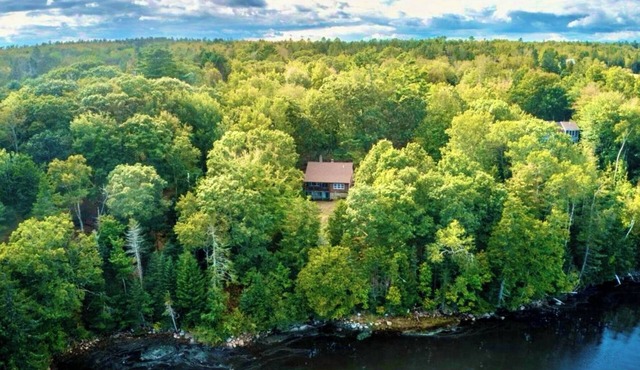 NEW! 3 Acre Log Cabin w/Bay Views, Firepit & Grill Near Acadia