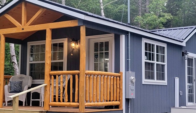 New cabin on private road, 1/2 mile to Seawall Beach and 3 miles to town center.