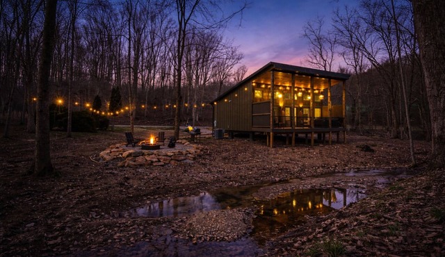 New! Luxe Creekside Cabin | Hot Tub | Dog Friendly