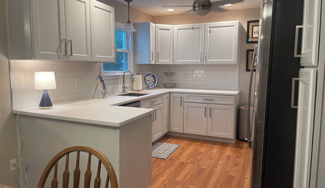 Newly renovated 3-bedroom house with lake views.