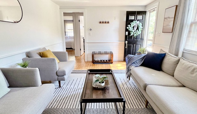 Newly renovated home near beaches with fire pit, AC, electric vehicle charging