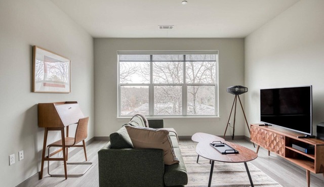 Open Burlington 1BR w/Gym & W/D, nr Dining & Shops, by Blueground