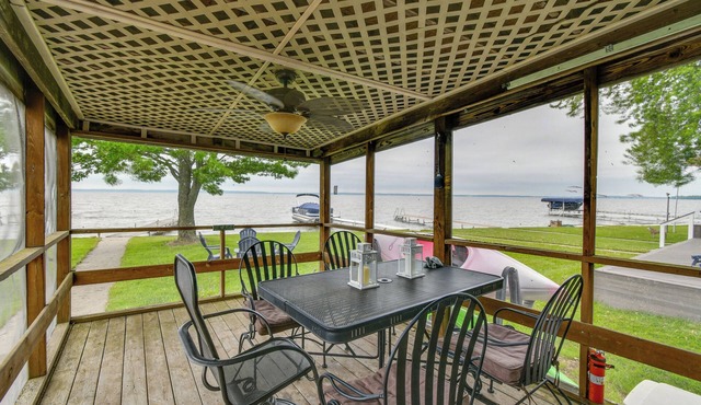 Porch + Views: Waterfront Home on Houghton Lake!