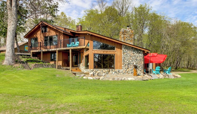 Private Dock & Gull Lake Access! Spacious Retreat