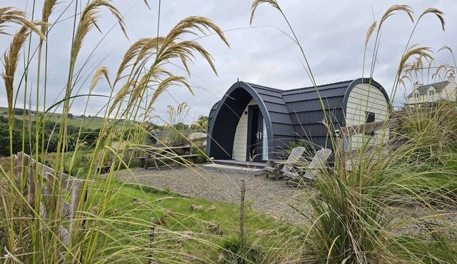 Sea view Luxury Cabin, King bed, walk to Harbour and Beach