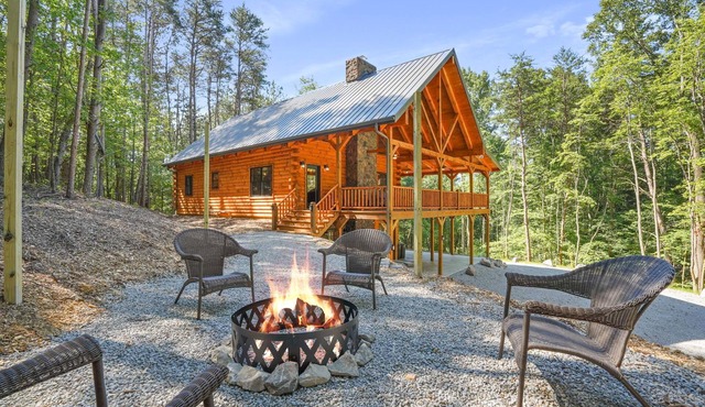 Secluded 6-bedroom Log Cabin Nestled in the Pines