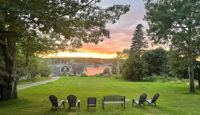 Spacious Cottage Overlooking Bass Harbor with Sweeping Front Lawn