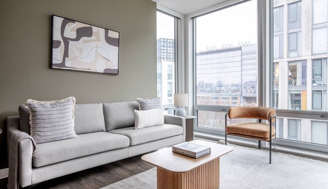 Sunny East Cambridge 1BR w/Gym & W/D, nr Lechmere T, by Blueground