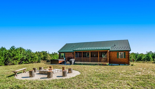 The Cozy Cabin with a private hot tub, screened porch, W/D & AC - dog-friendly