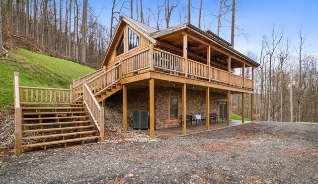 The Hemlock | Modern Log Cabin + Mountain Views on 88 Private Acres