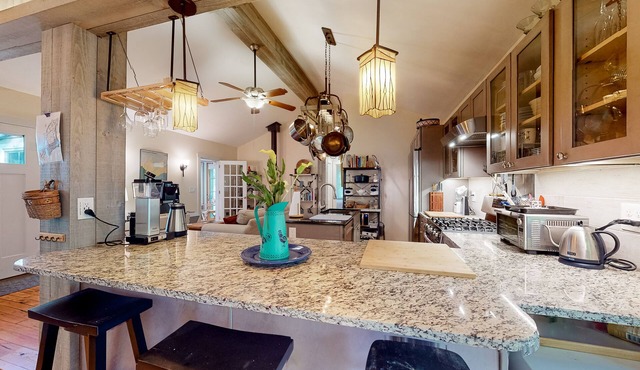 Water view home with kayaks, dock access, firepit, & charming interior - dogs ok
