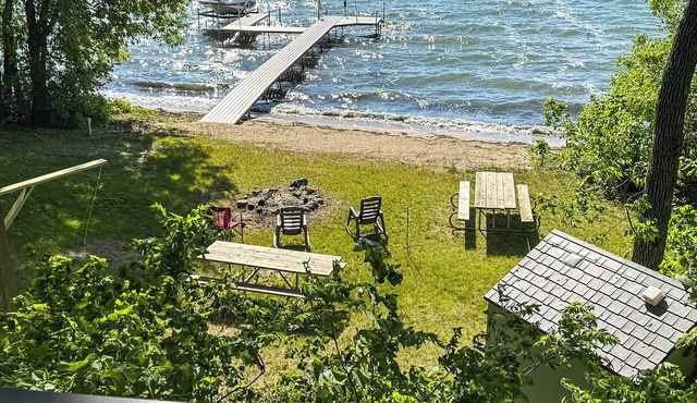 Waterfront Leech Lake Cabin: Dock, Fire Pit, Deck