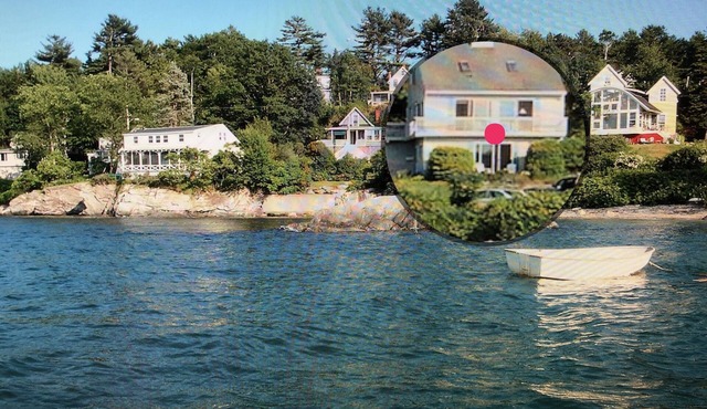 Waterfront with private beach.